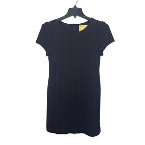 Maeve Anthropologie Black Textured Short Dress Size Small‎ 3-Button Back Accent